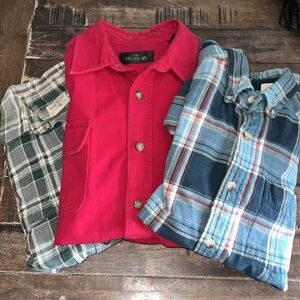 Theee RedHead Plaid Medium (red, green & blue) Plaid Button Down Medium